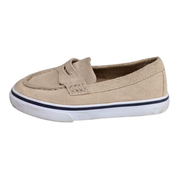 Janie & Jack Taupe Tan Suede Leather Loafer Preppy Easter Shoes Boys Size 8 - Picture 1 of 8